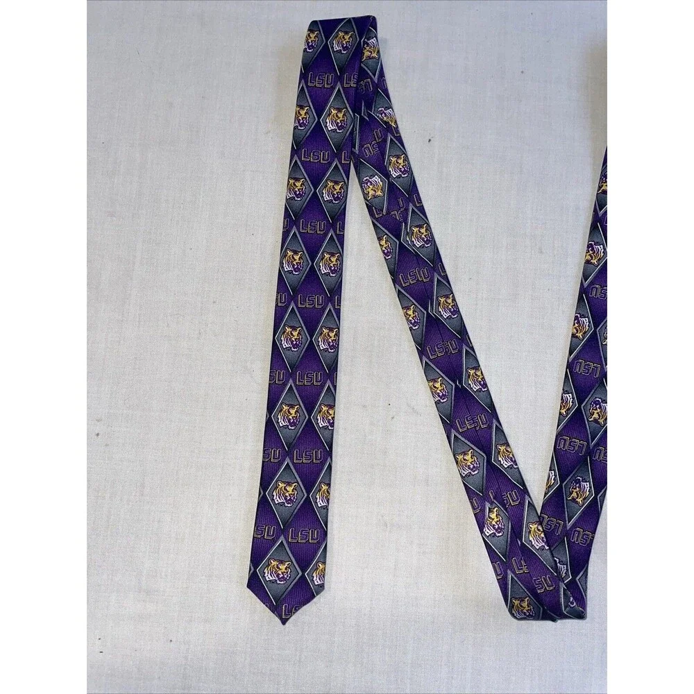 Eagle Neckwear L.S.U. Tigers Men’s Dress Tie Sz 55” Purple Diamond Business